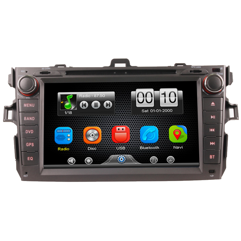 2Din Car In Dash DVD Player GPS Navigator with Reverse Camera for Toyota COROLLA 07-11