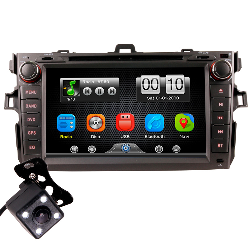 2Din Car In Dash DVD Player Radio Bluetooth Head Unit Stereos for COROLLA 07-11 Without GPS