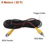 6 / 10 Meters RCA Male to Female Car Reverse Rear View Parking Camera Video Extension Cable